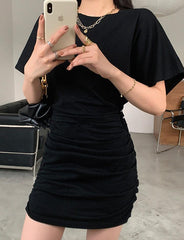 Vestido corto negro vintage con volantes para fiesta de graduación