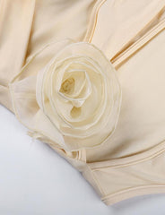 Flower Decor Cutout Halter Neck Bodysuit