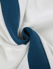 V-Ausschnitt Breite Schulterträger Kontrastfarbe Schmales Kleid