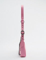 Bolso bandolera de mano con cadena estilo rock