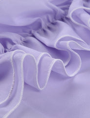 Chaleco de verano sin mangas con cuello redondo, de malla transparente y con costuras fruncidas