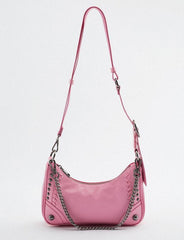Bolso bandolera de mano con cadena estilo rock