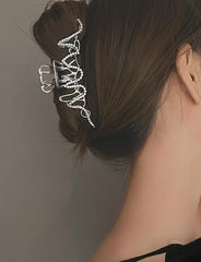 Pinza para el cabello con ondas de diamantes de imitación