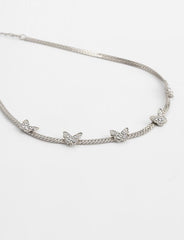 Gargantilla de mariposa con diamantes de imitación