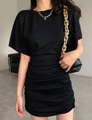 Vestido corto negro vintage con volantes para fiesta de graduación