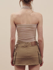 Trägerloses Camisole mit Rüschen und Schal für Damen