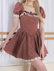 Vestido de princesa de corte A con cintura retro, vestido de ballet bicolor