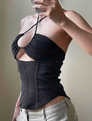 Halter Neck Strappy Camisole Wrap Top