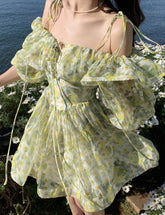 Ruffled Backless Off-Shoulder Resort Dress