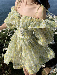 Ruffled Backless Off-Shoulder Resort Dress