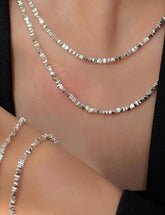 Simple Geometric Shard Silver Necklace