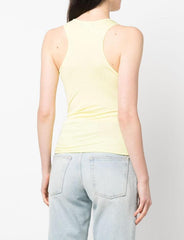 Camiseta sin mangas con cuello redondo y adornos de rosas