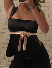 Ärmelloses rückenfreies Sommer-Ballett-Wickel-Tanktop