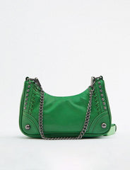 Bolso bandolera de mano con cadena estilo rock