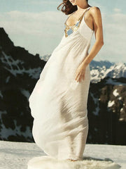 Vestido largo sencillo estampado