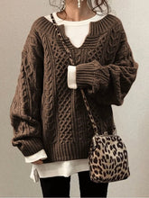 Sweaters Hemp Pattern Casual Knitted Sweater
