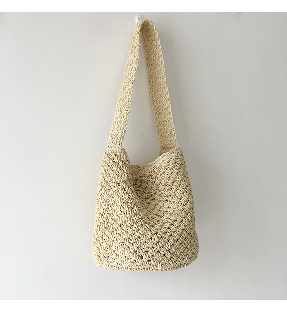 Straw Shoulder Bucket Bag