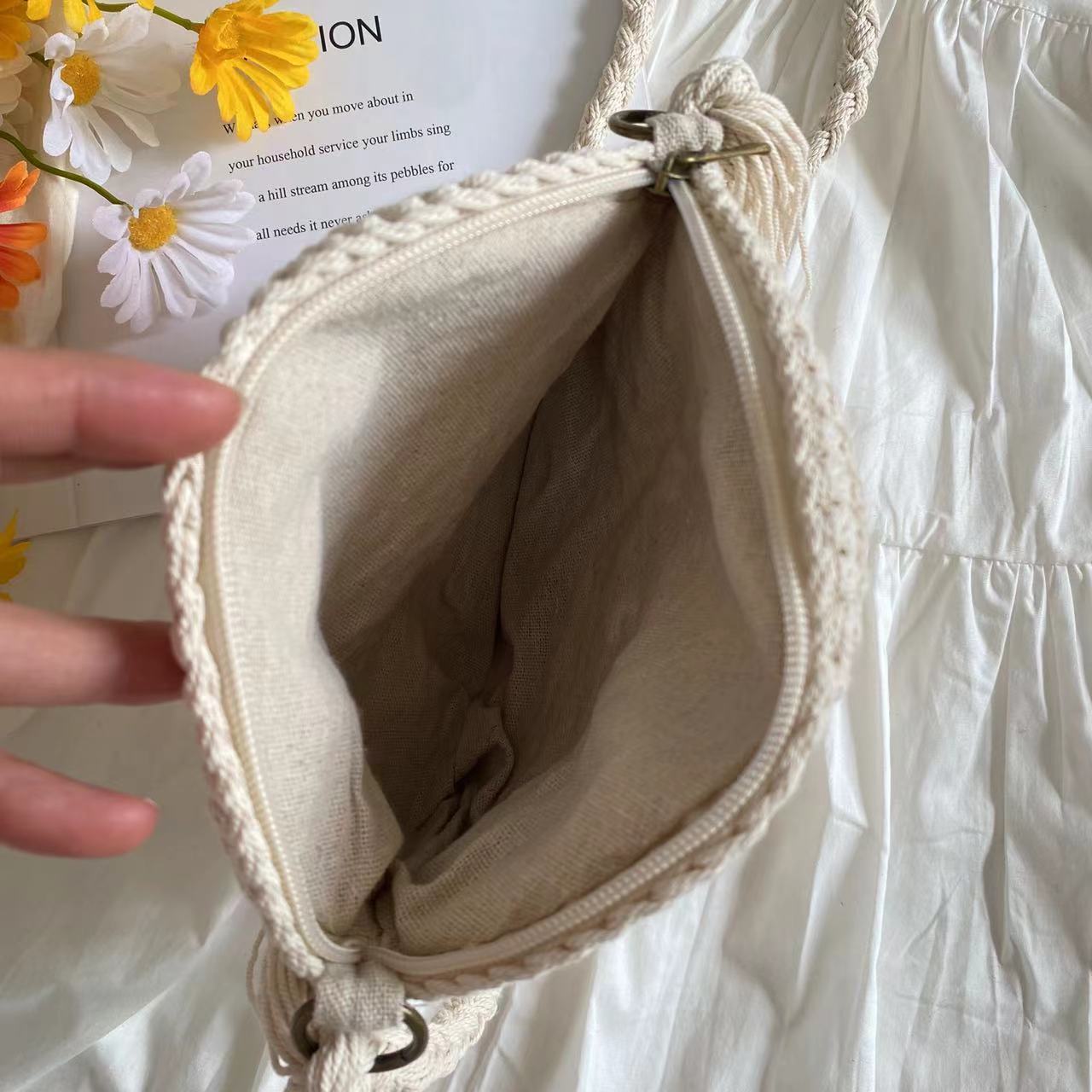 Crochet Smiley Face Round Bag