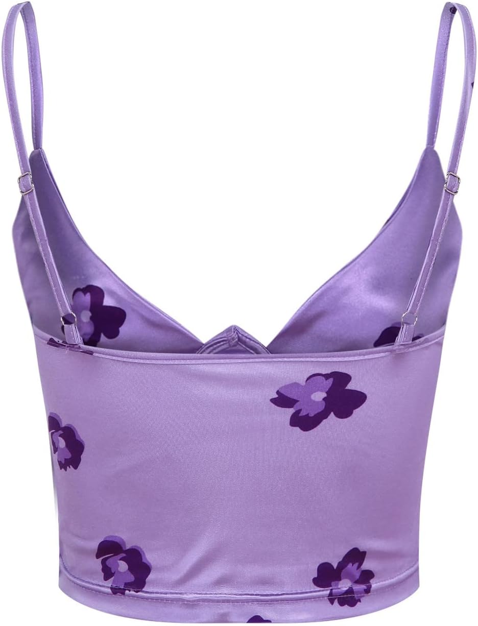 Extra Attitude Cami Top in Teal - Purple Flower