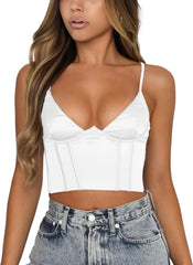 Extra Attitude Cami Top in Teal - White