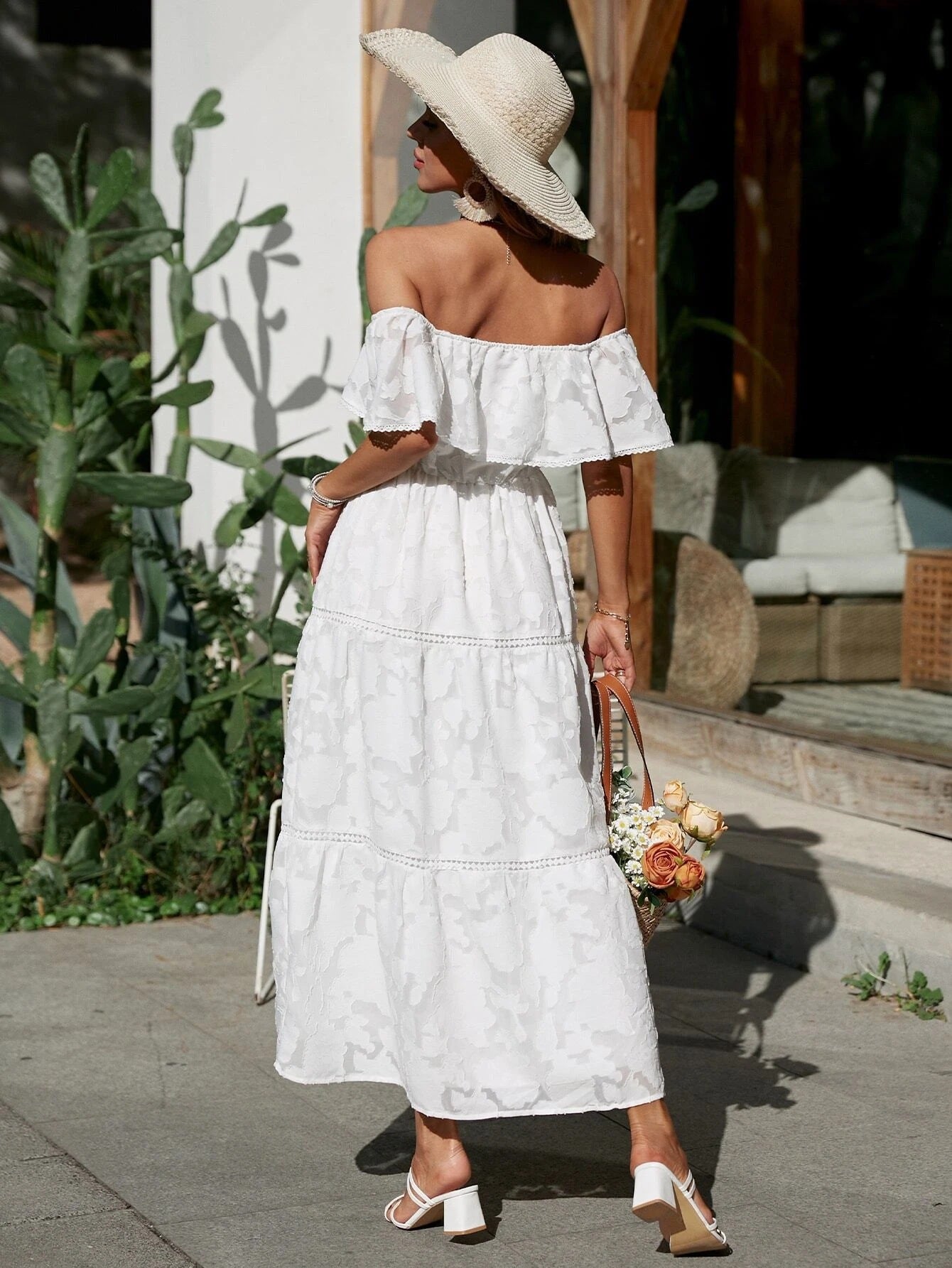 Ruffled Romance Off The Shoulder Maxi Dresses