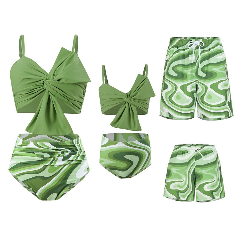 Contrast Color Bikini Family Matching Swimwear