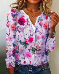 Afternoon Hours Print Long Sleeve Top