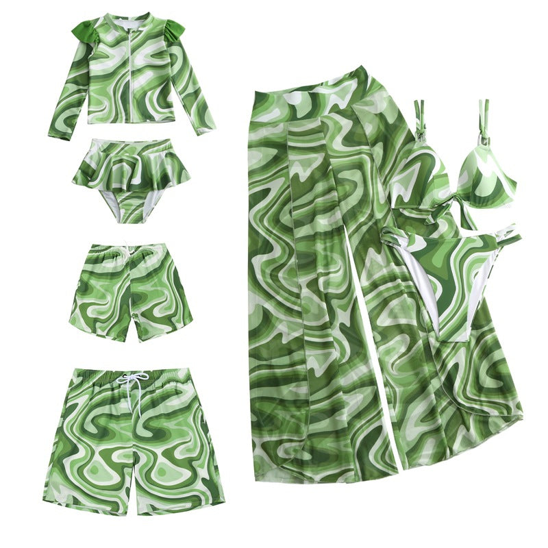Contrast Color Bikini Family Matching Swimwear