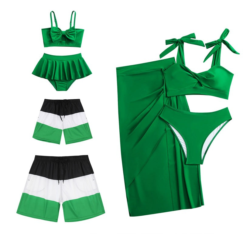 Contrast Color Bikini Family Matching Swimwear