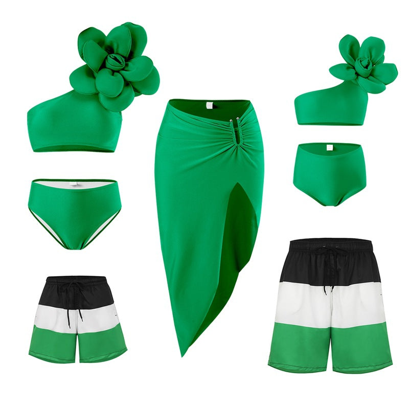 Contrast Color Bikini Family Matching Swimwear