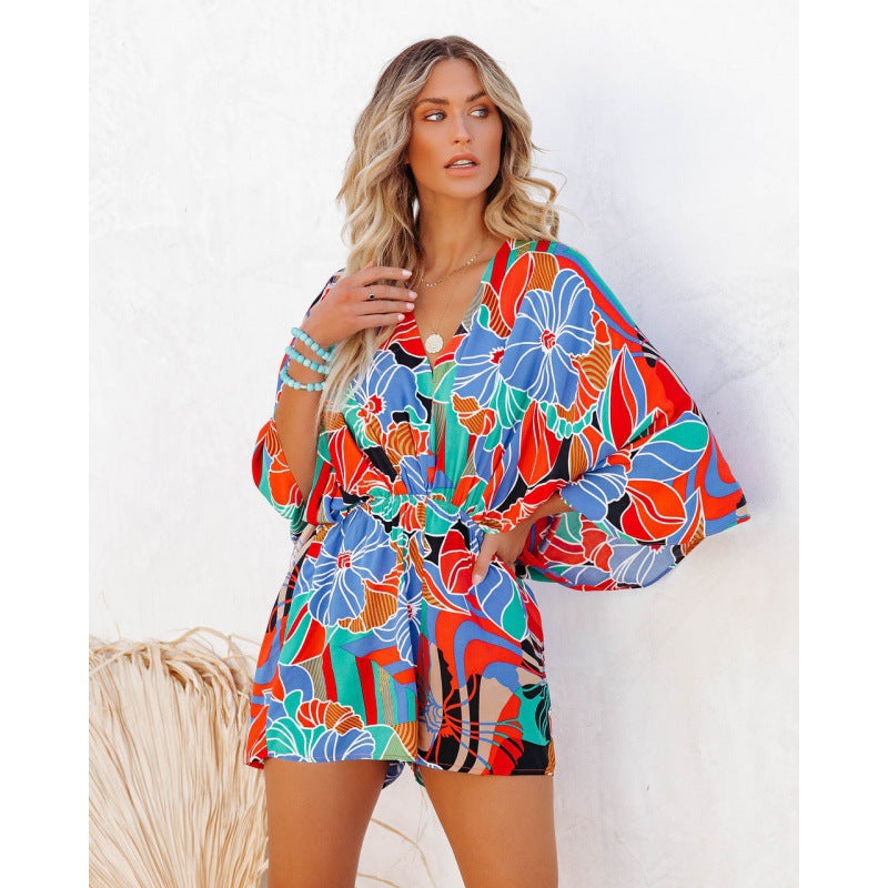 Make A Statement Boho Print Long Sleeve Romper