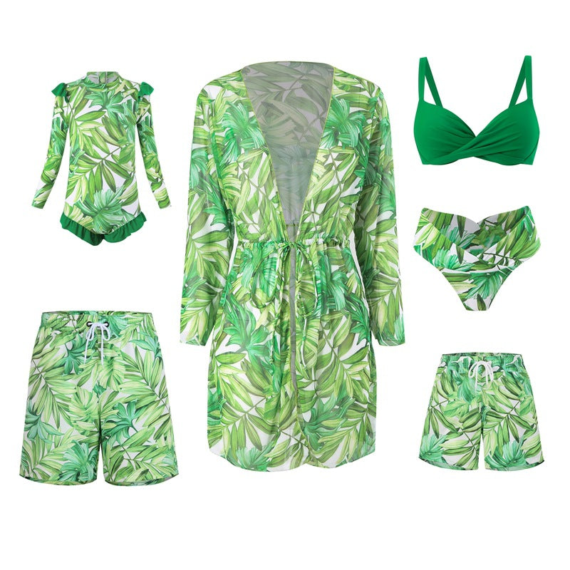 Contrast Color Bikini Family Matching Swimwear