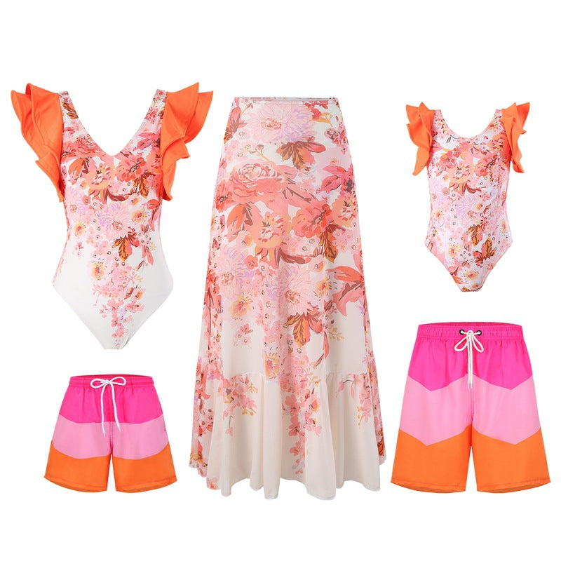 Contrast Color Bikini Family Matching Swimwear