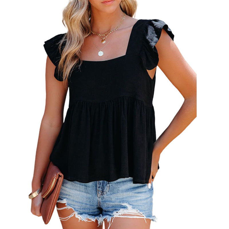 Just Be Yourself Cotton Babydoll Sleeveless Top