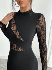 Lace Slit Tight Dress