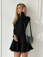 Round-Neck Long-Sleeved Dress