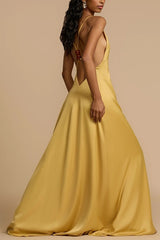 V-Neck Satin Dress