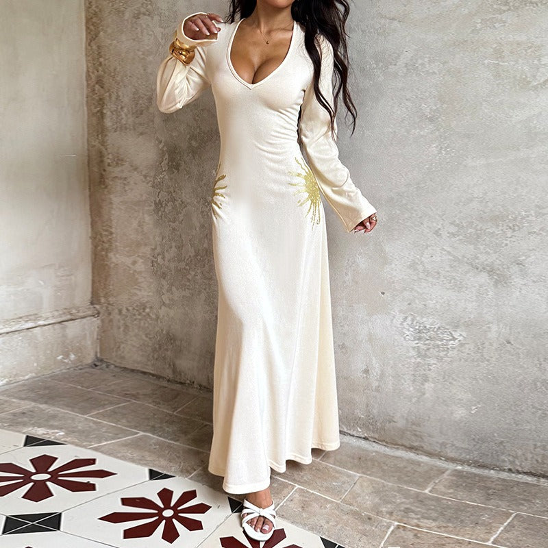 Fitted Knitted Long-Sleeved Dress