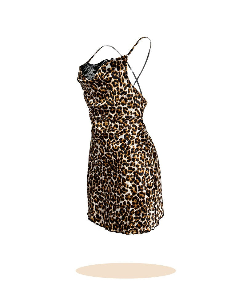 Leopard Print Strappy Dress