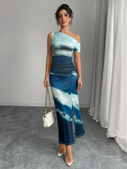 Off-The-Shoulder Printed Dress