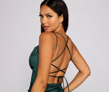 Becca Satin Lace-Up Ruched Mini Dresses