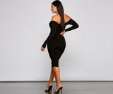 Penelope Off-The-Shoulder Ruched Midi Dresses