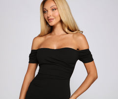 Quinn Formal Off The Shoulder Midi Dresses