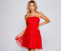 Cecilla Formal Pleated Tulle Party Dresses