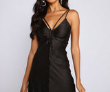 Amora Formal Ruched Satin Slip Dresses