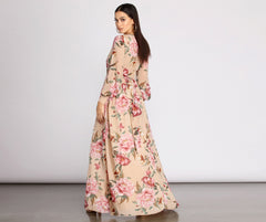 Caralisa Floral Chiffon High Slit Dresses