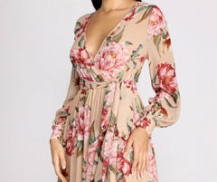 Caralisa Floral Chiffon High Slit Dresses