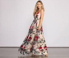 Charena Formal Embroidered Floral Tulle Dresses