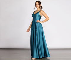 Dawn Formal Sleeveless Satin Dress