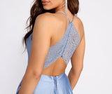Alexandra Satin Lace Back A-Line Dresses